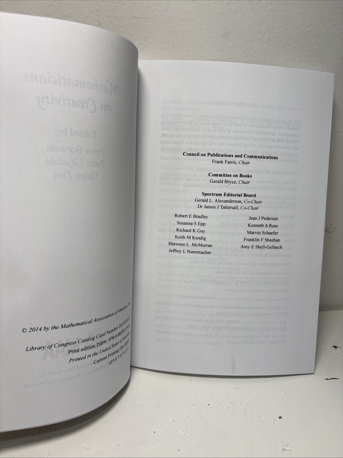 MATHEMATICIANS ON CREATIVITY (SPECTRUM) By Peter Liljedahl & Helen Zhai *VG+*