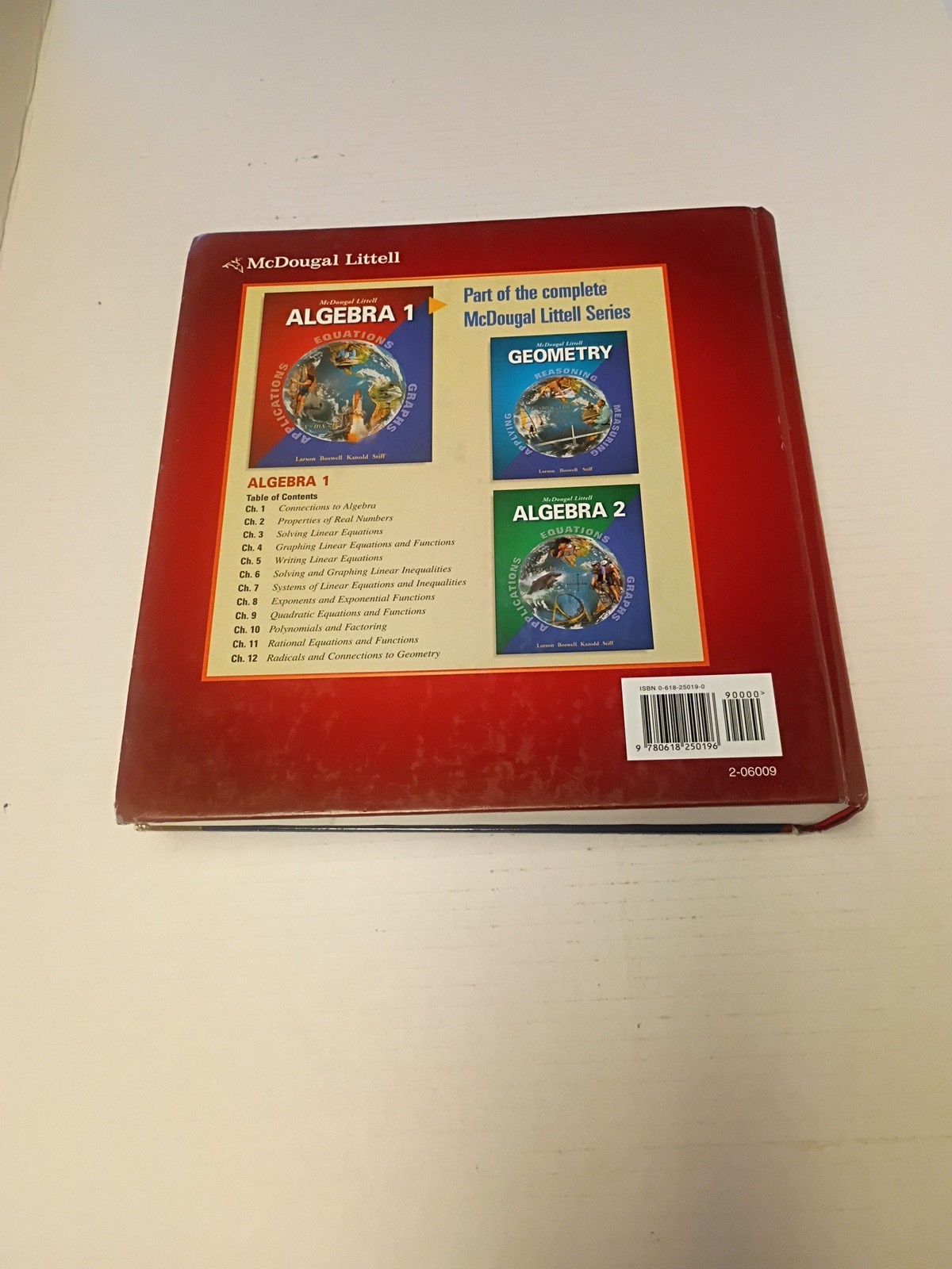 McDougal Littell Algebra 1, Teacher’s Edition