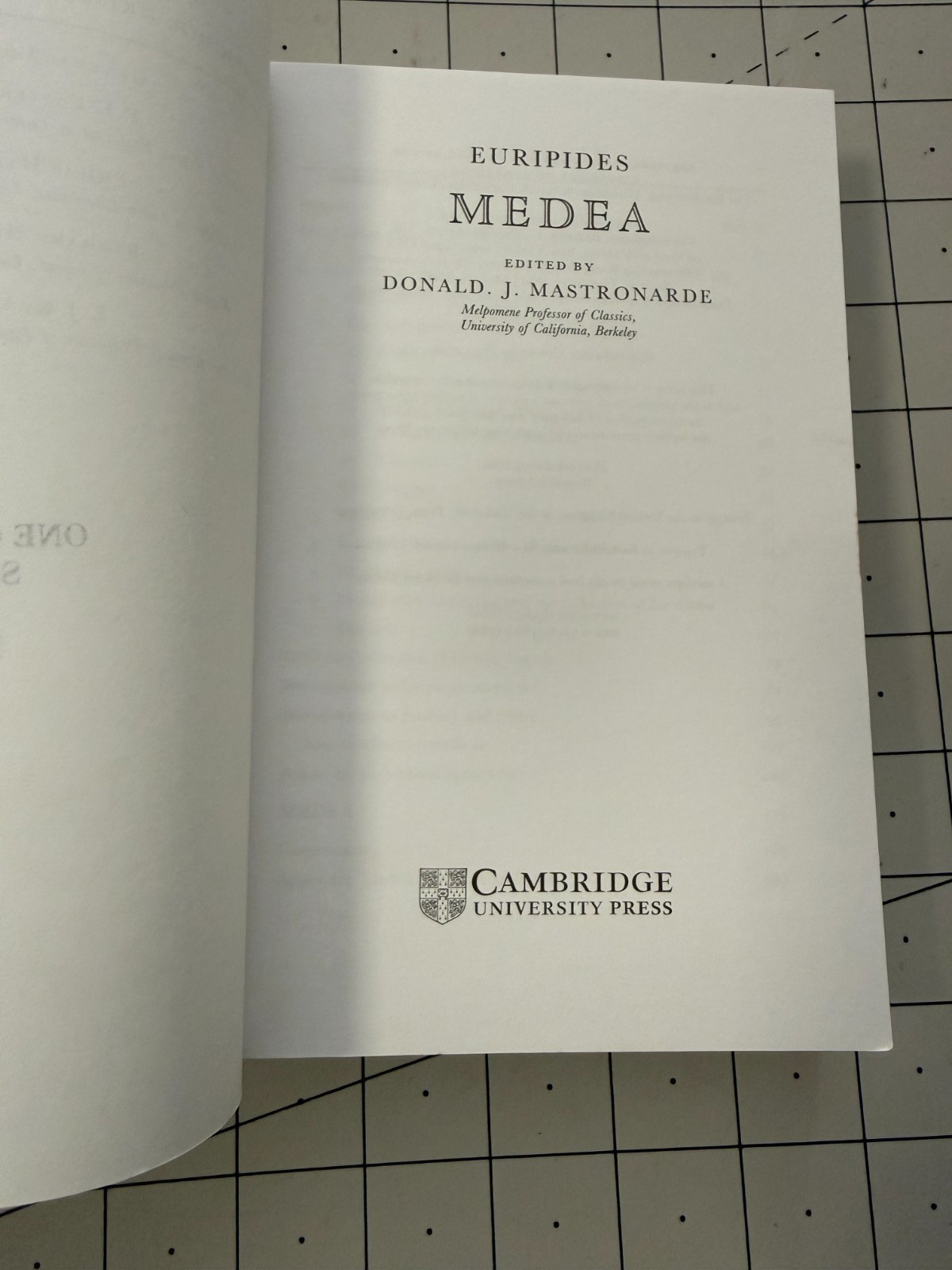 Euripides Medea Cambridge Greek and Latin Classics VG!