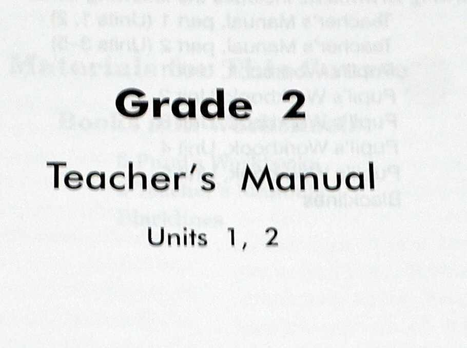 Working Arithmetic 2 – Teacher’s Manuals – Units 1-5 in two books