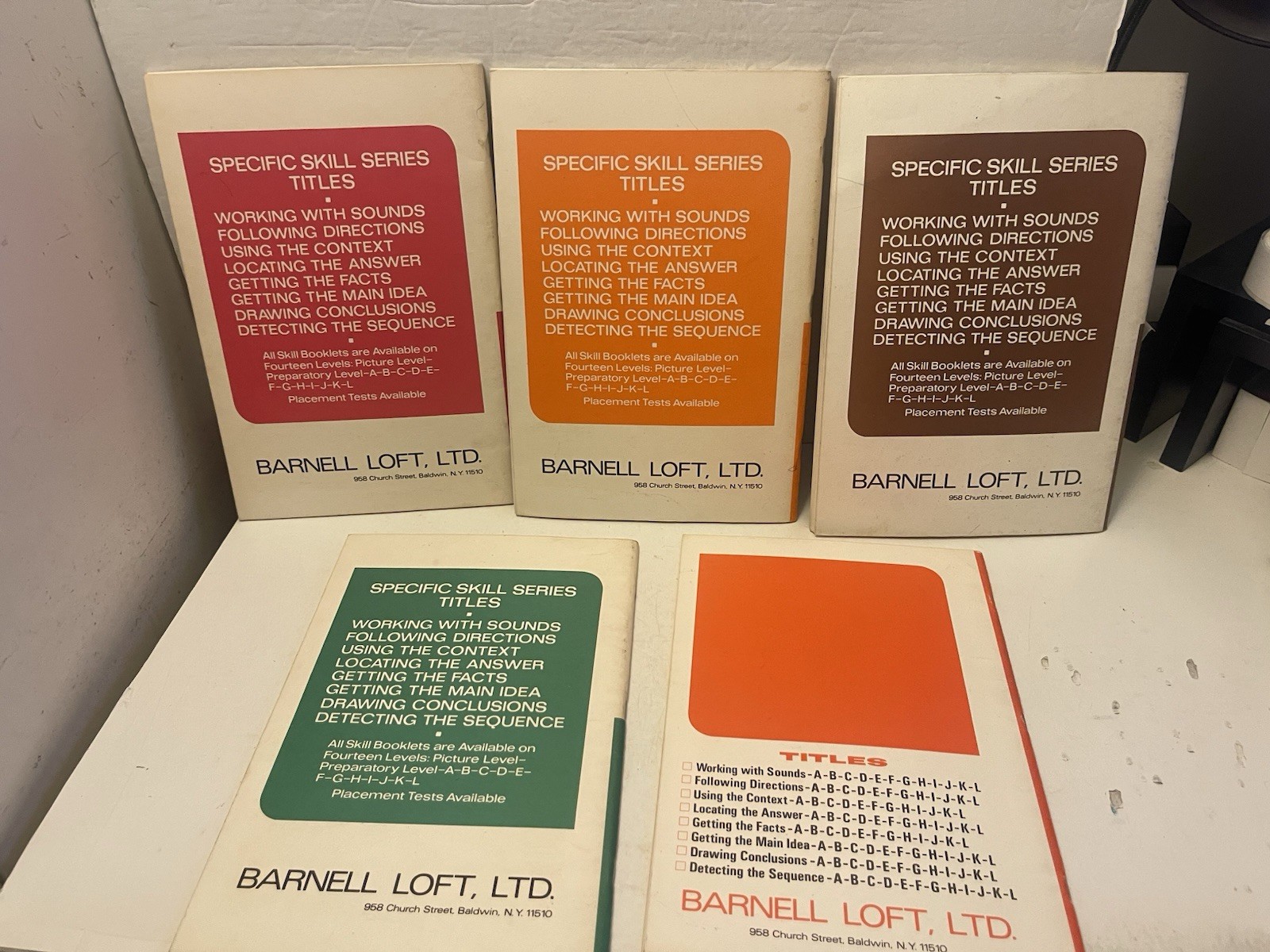 Specific Skill Series Box Set of 9 Books Elementary Placement Test 1977 Vintage