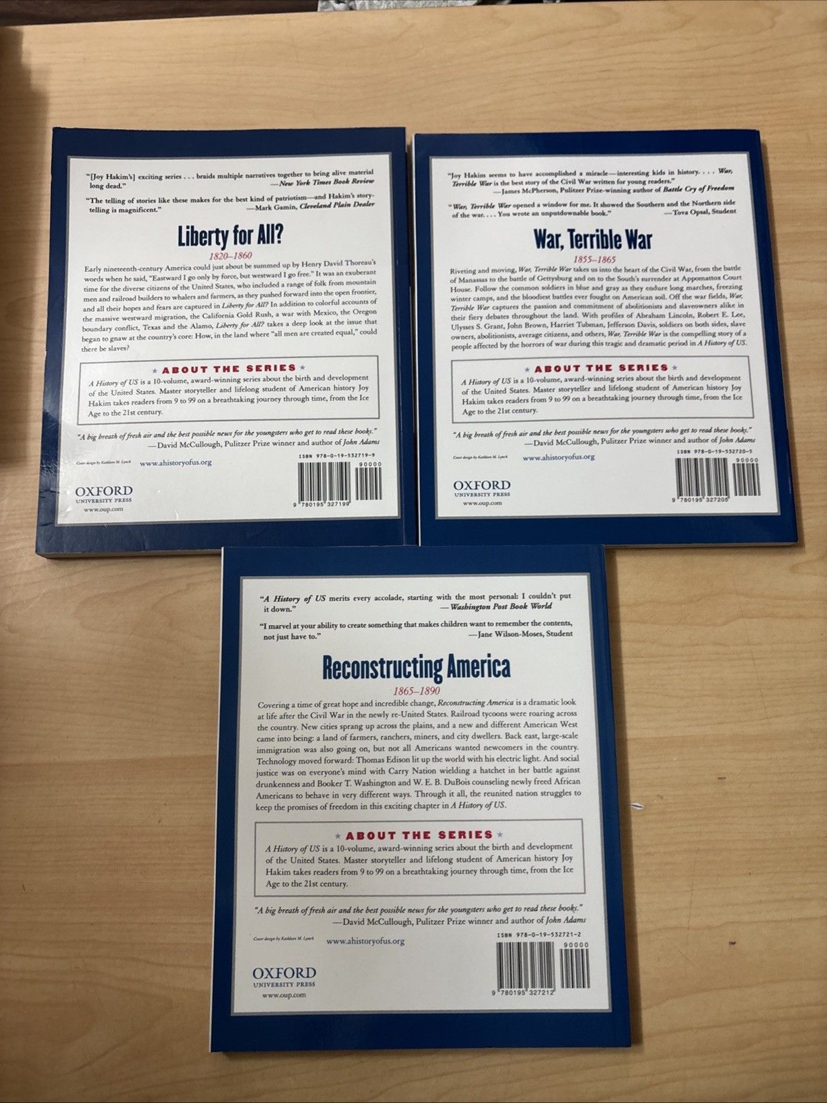 Lot 10 A History of Us Vol. 1-10 Joy Hakim Revised 3rd Edition PB No Index