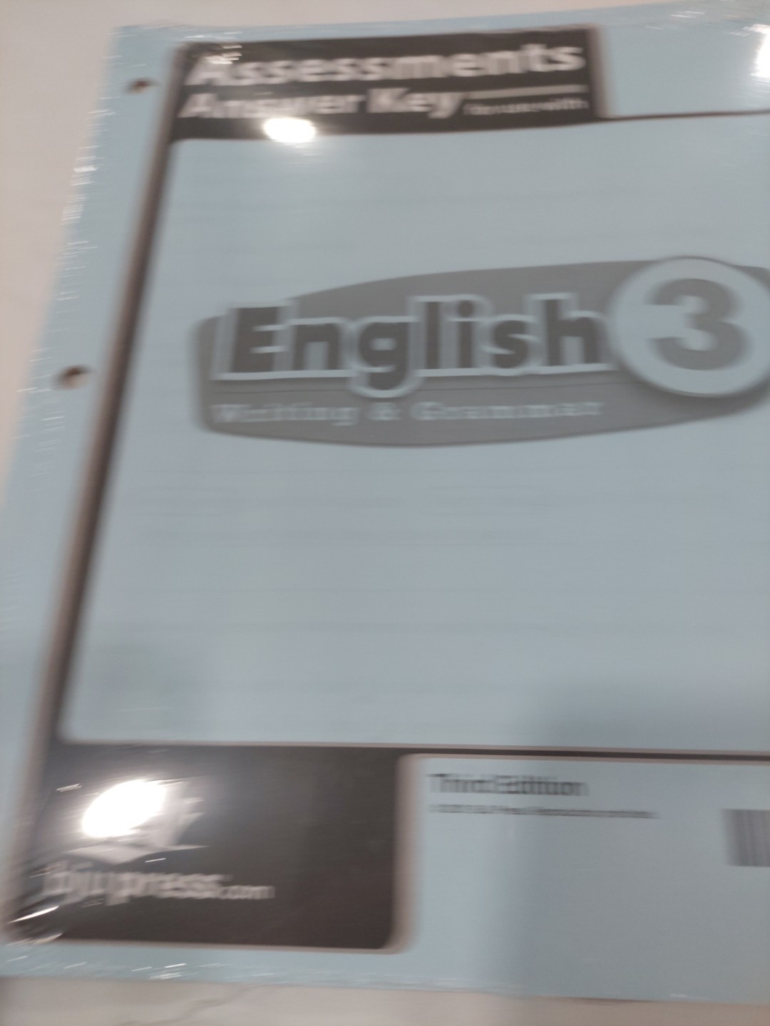 BJU Press English 3 Assessments Answer Key New 3rd Edition Bob Jones 517607