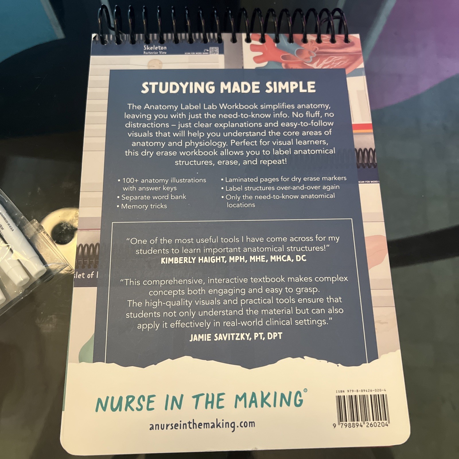 Nurse In The Making Anatomy Label Lab Workbook Laminated Spiral Bound
