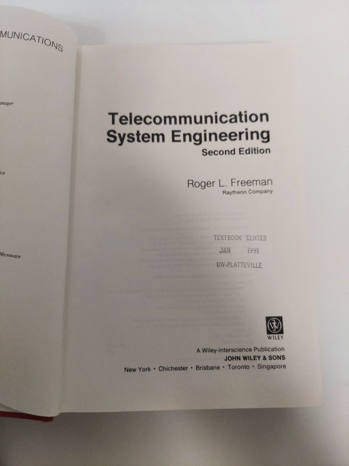 Telecommunication System Engineering 2nd Edition – Wiley Series Book R. Freeman