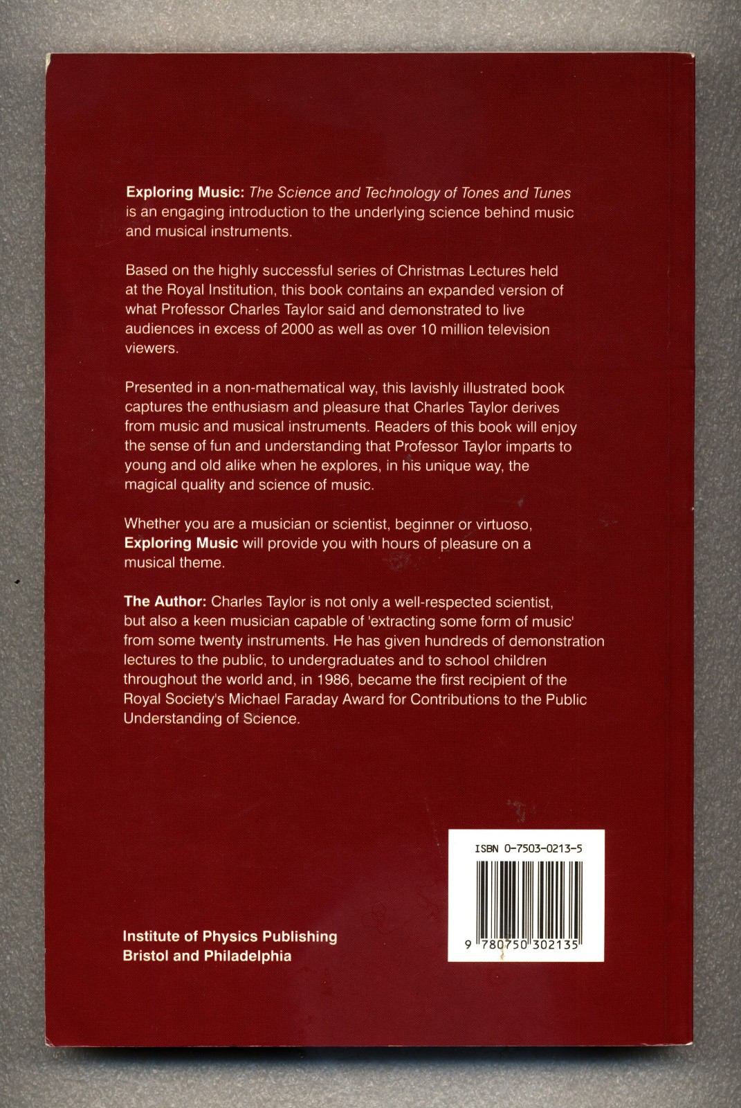 Exploring Music – Charles Taylor – Institute of Physics Publishing – Trade PB