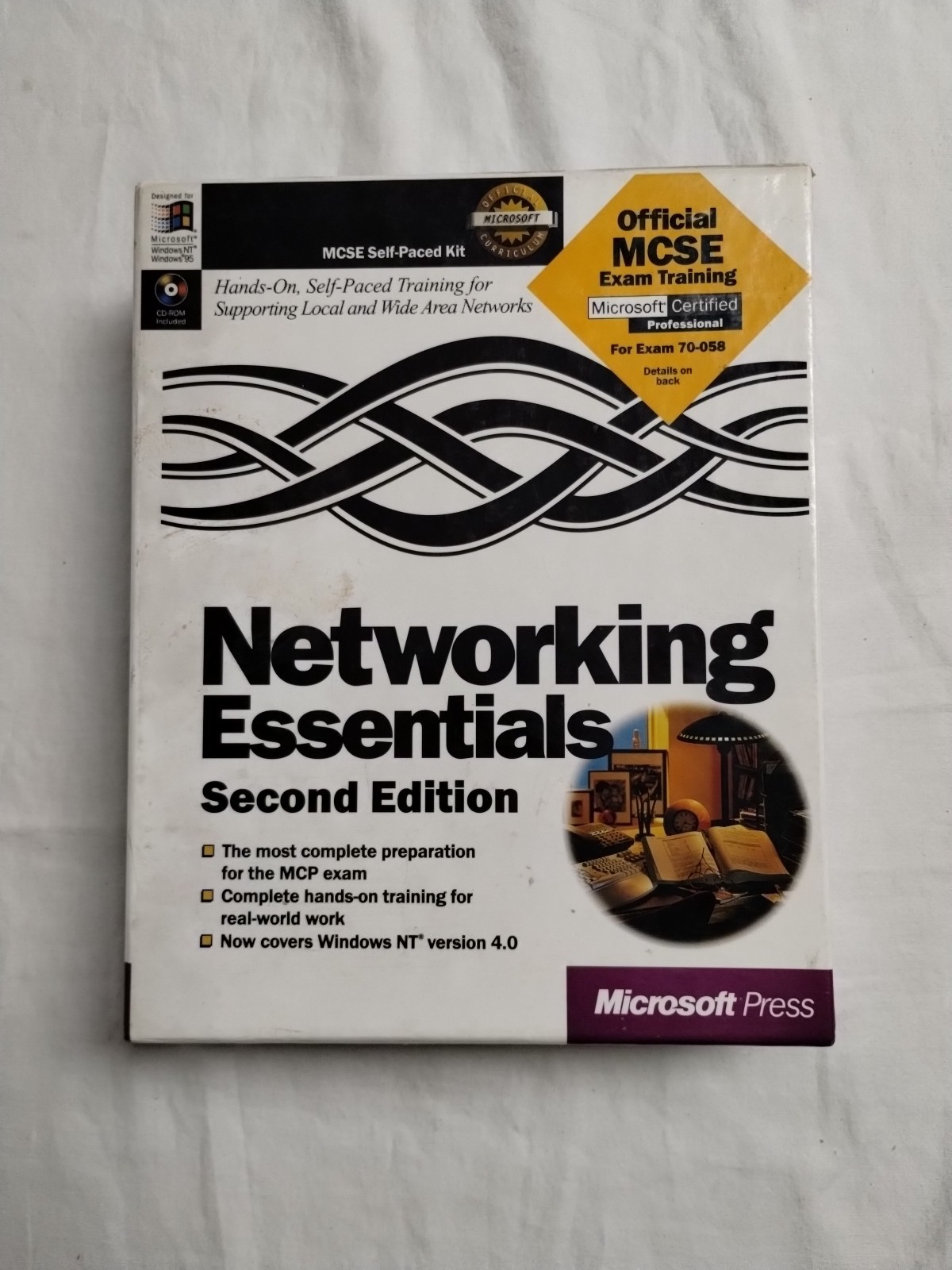 Networking Essentials : Second Edition 1997 VTG Book & 3-CD’s MCSE Exam Training
