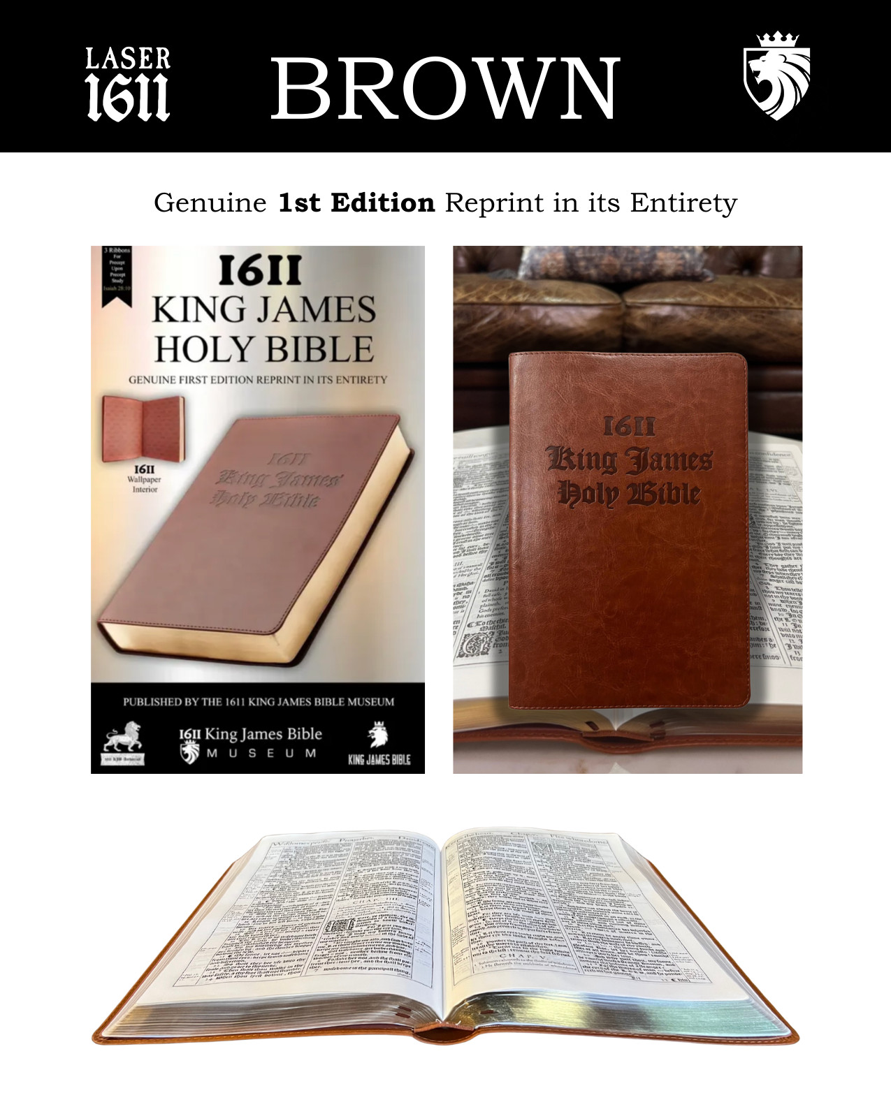 1611 King James Bible Facsimile w/ Apocrypha, 1st Edition Artwork & Title Pages