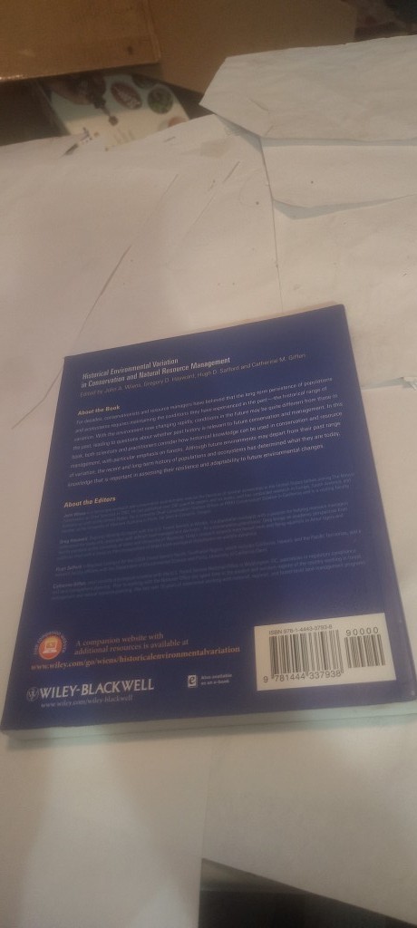 Historical Environmental Variation book 2012 wiley-blackwell