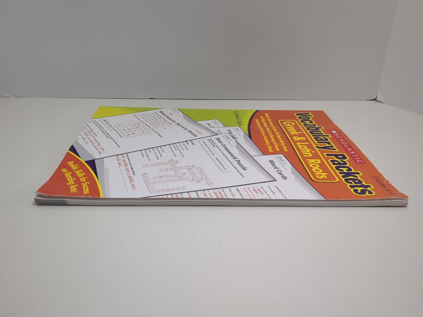 Vocabulary Packets-Greek & Latin Roots Workbook Grades 4-8 Scholastic Pre-owned