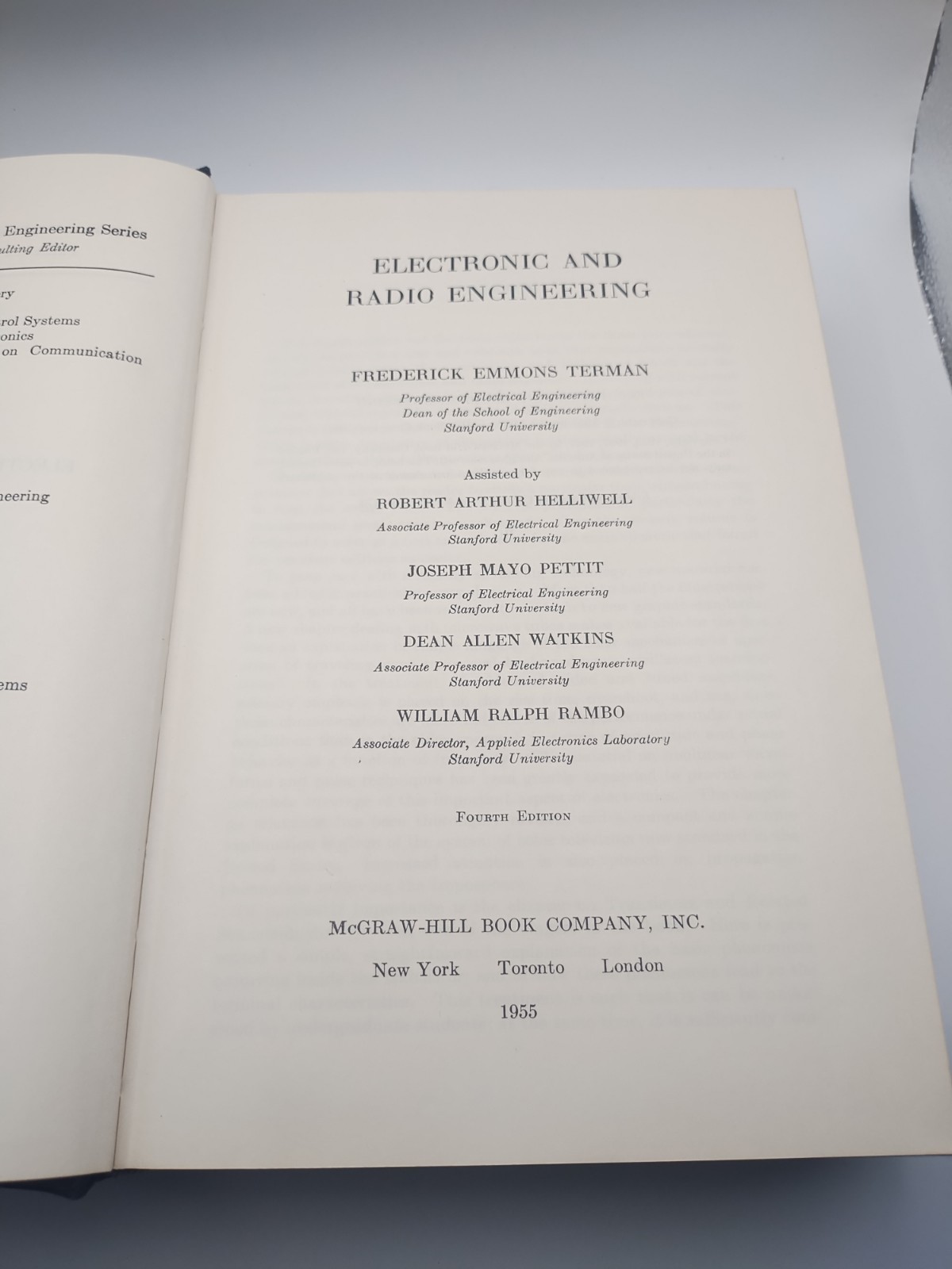 Electrical and Electronic Engineering Series McGraw-Hill 4TH EDITION 1955