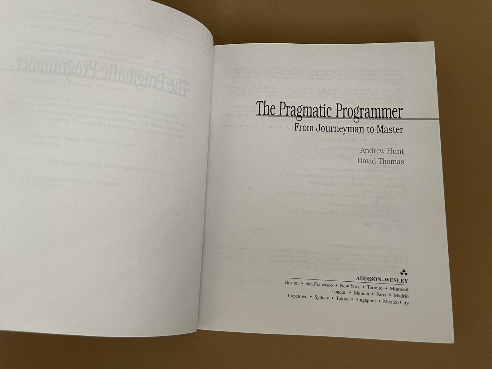 The Pragmatic Programmer Andrew Hunt David Thomas From Journeyman to Master