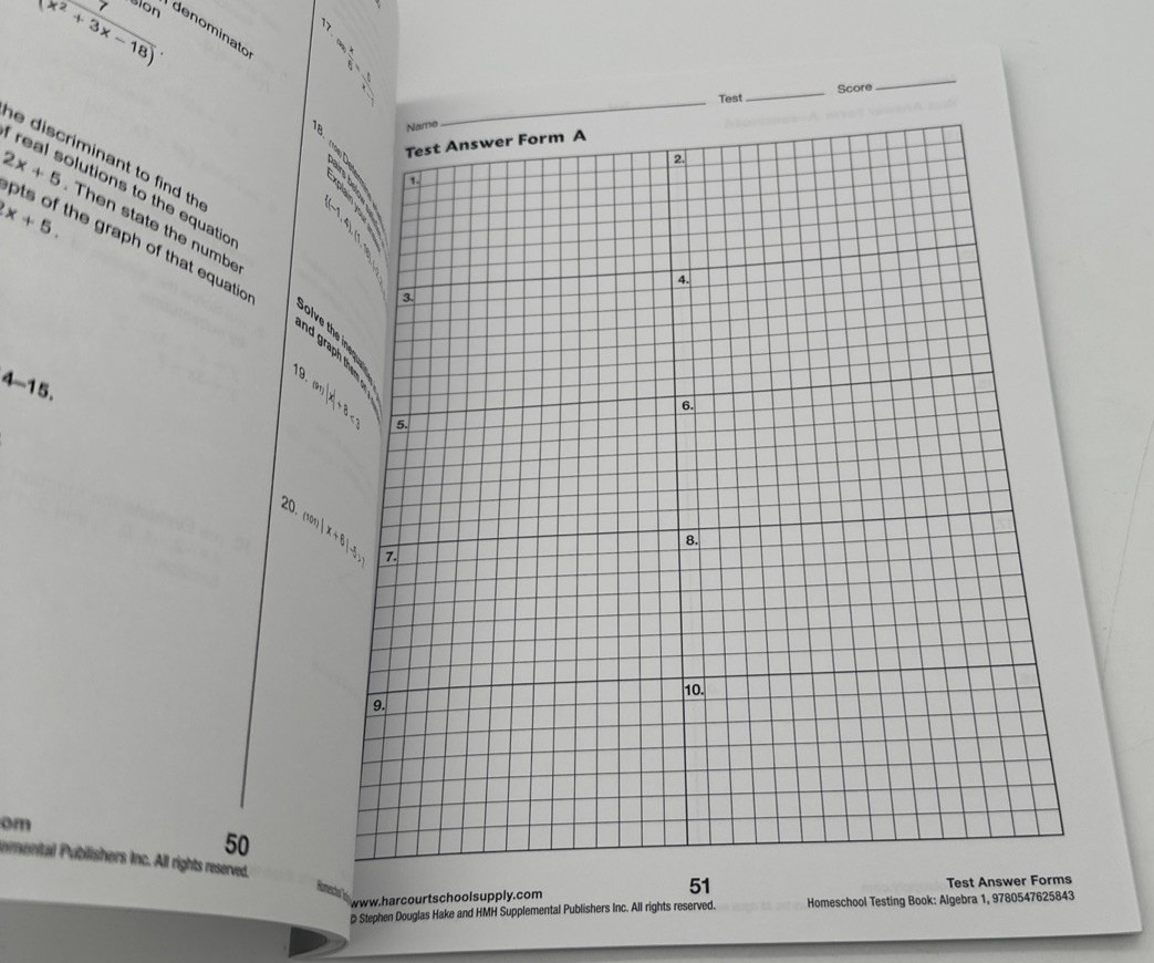 Saxon Algebra 1 4th Edition Testing Book Paperback Good Condition