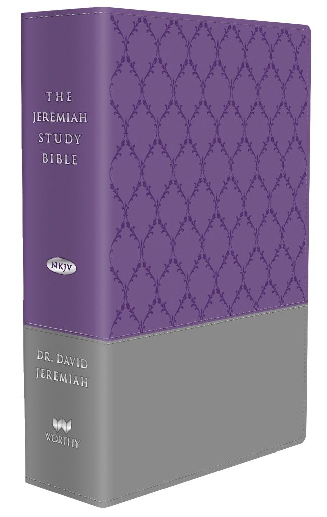 The Jeremiah Study Bible, NKJV: (Purple & Gray burnished w/ decorative patte…