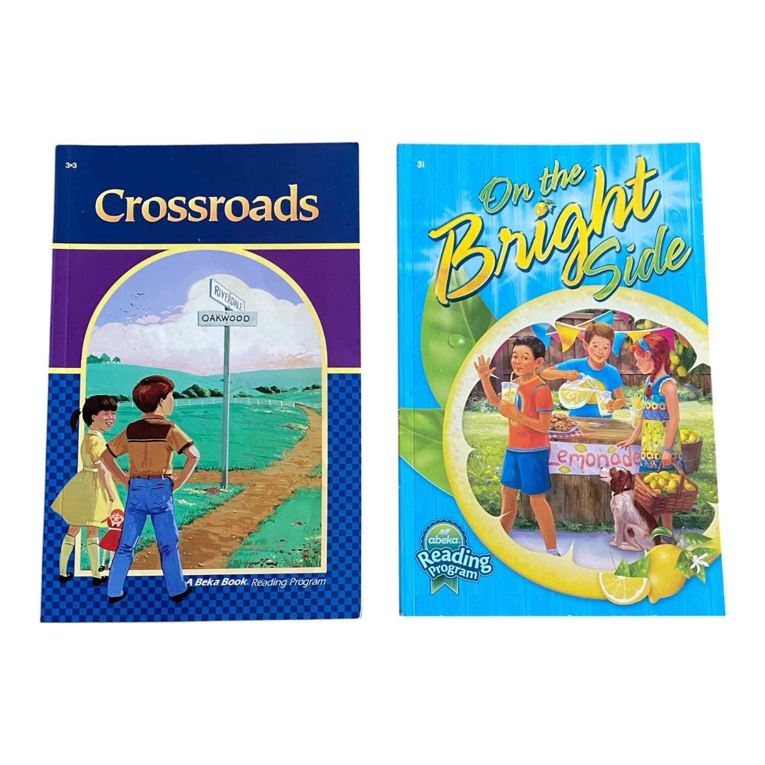 Lot Of 2 Abeka 3rd Grade On the Bright Side & Crossroads Homeschool Reader