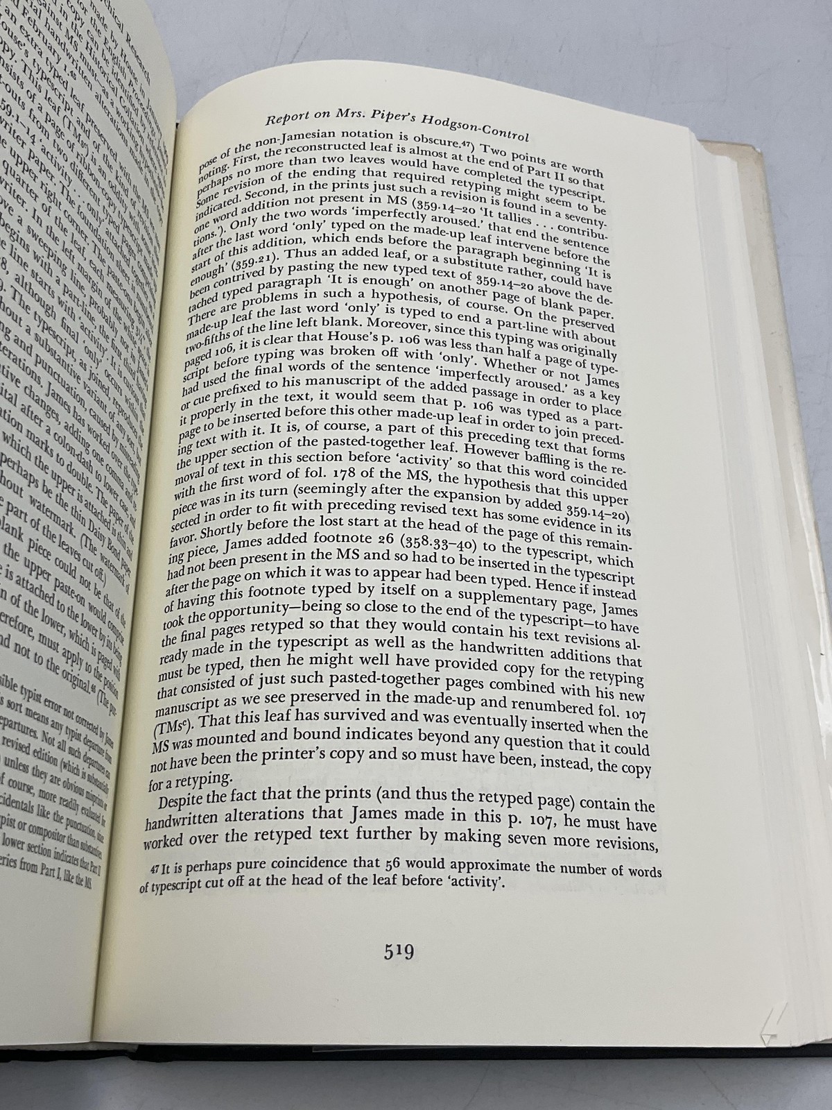 Essays In Psychical Research William James Harvard HC DJ Black 1986 USA