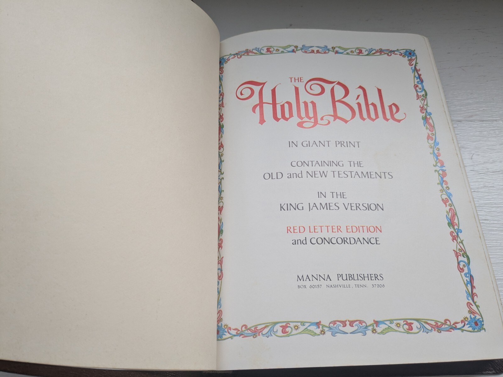Holy Bible Giant Print Manna Edition KJV Red Letter 1975 – New