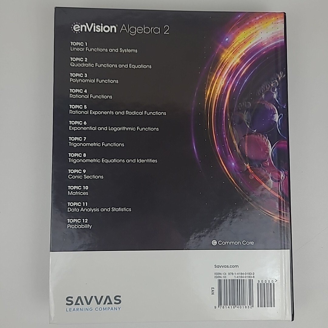 Savvas enVision Algebra 2 Common Core 2024 Student Edition & Companion Workbook
