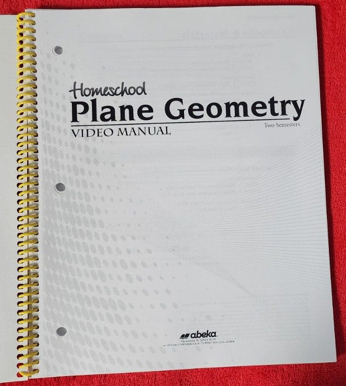 Abeka A Beka Book Homeschool PLANE GEOMETRY Video Manual Spiral 32267903