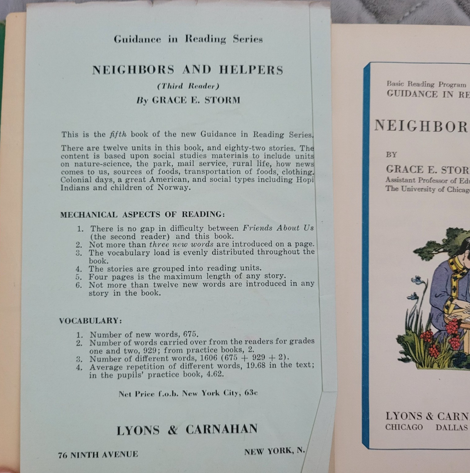 3rd Grade Reader w/Vocabulary Homeschool NEIGHBORS AND HELPERS Textbook Primer