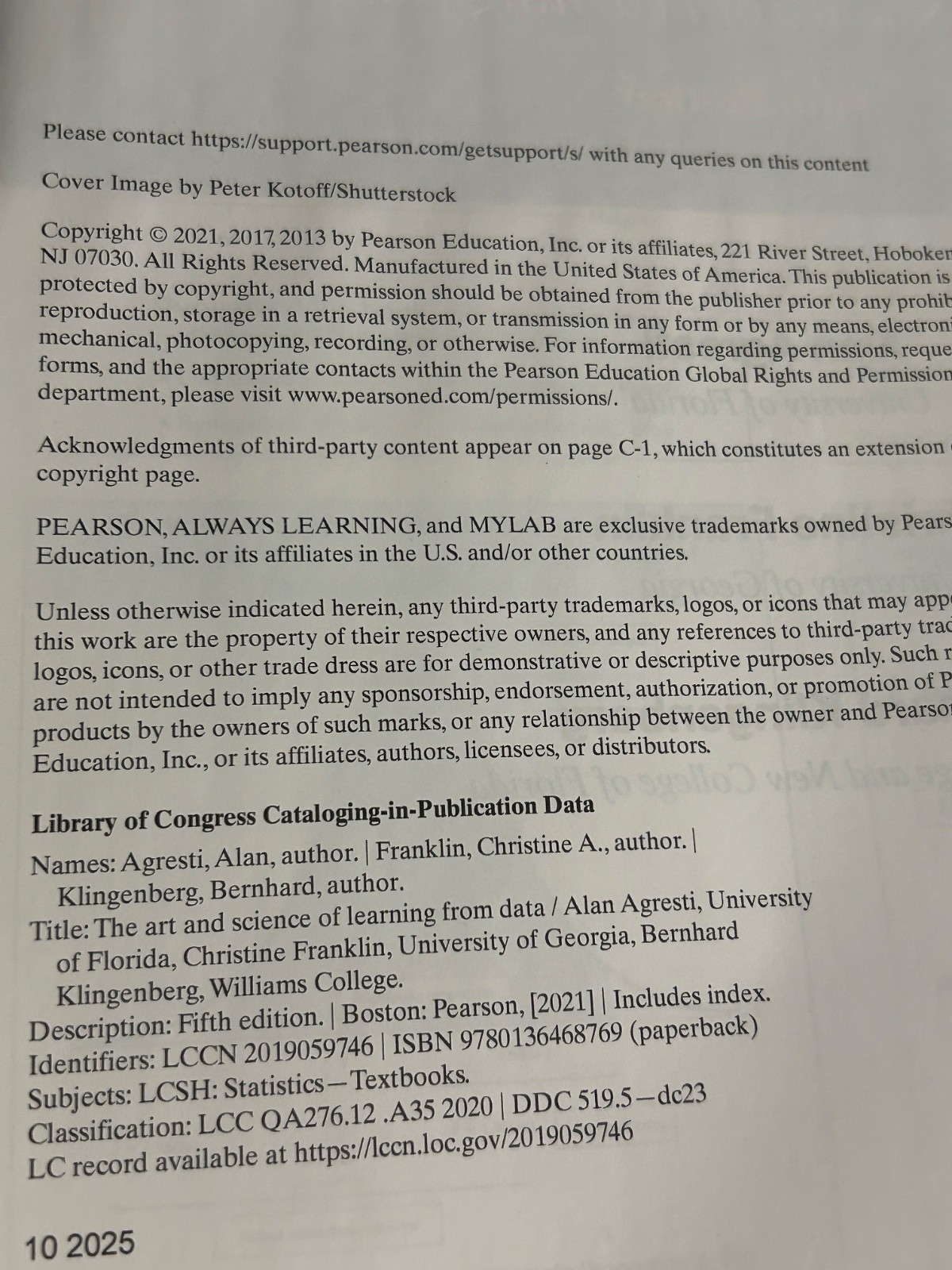 Statistics: The Art and Science of Learning from Data 5TH EDTN – Rental Edition
