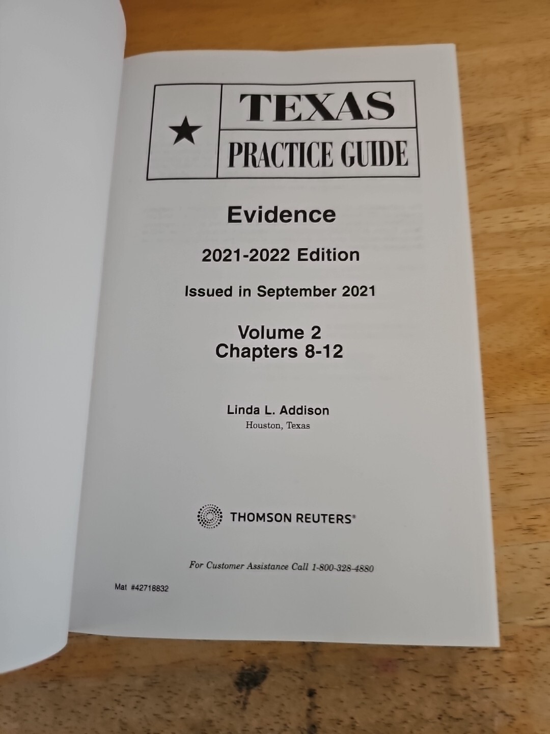 Texas practice guide evidence 2021-2022 Linda Addison Thomson Reuters