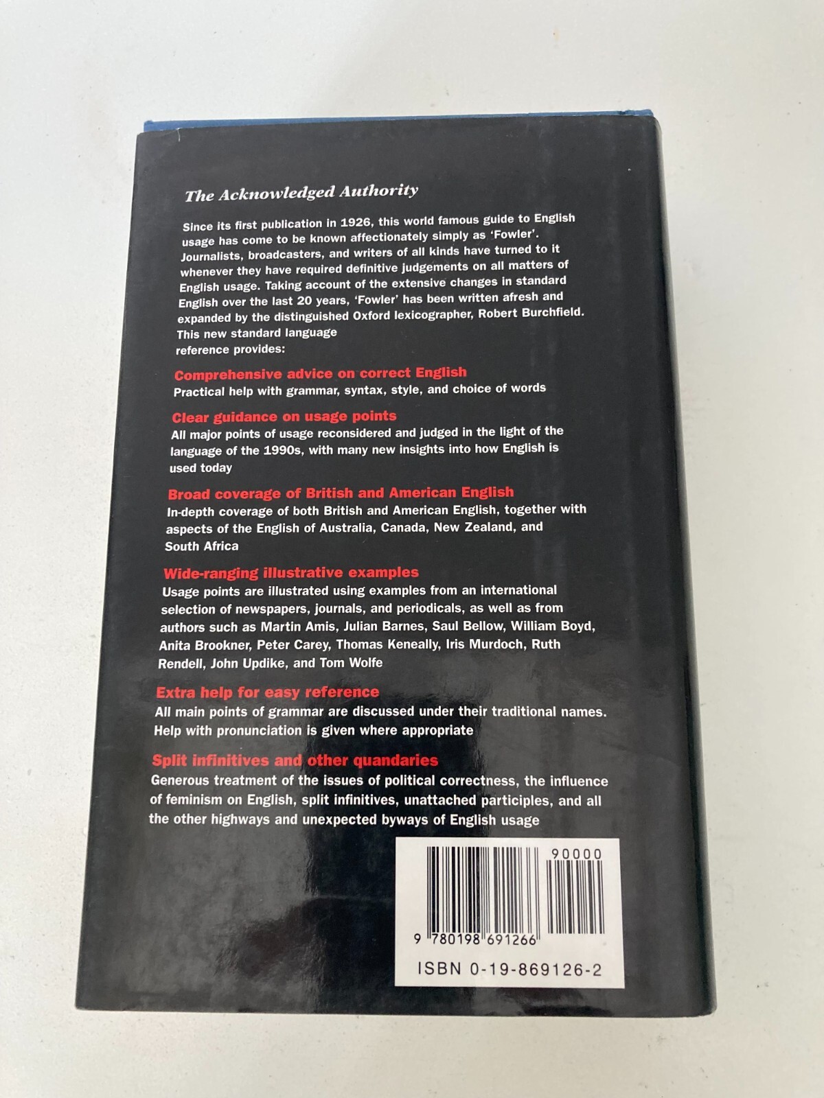New Fowler’s Modern English Usage by H. W. Fowler (1996, Hardcover) 1st Printing