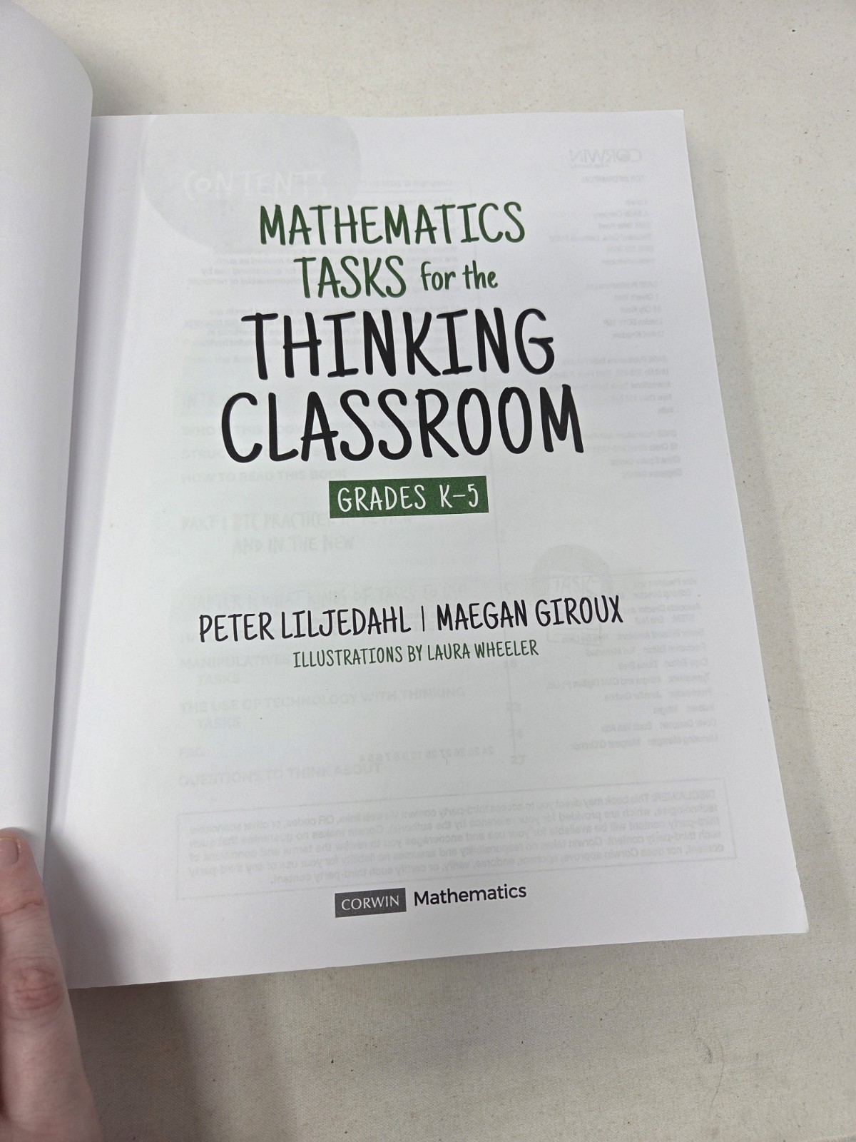 Mathematics Tasks for the Thinking Classroom, Grades K-5 by Peter Liljedahl