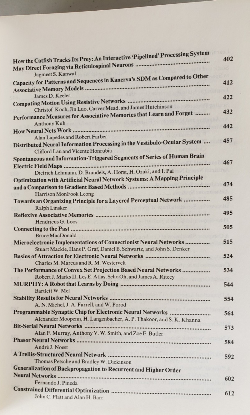 Neural Information Processing Systems Anderson AIP 1988 NIPS 1987 NEW Hardcover