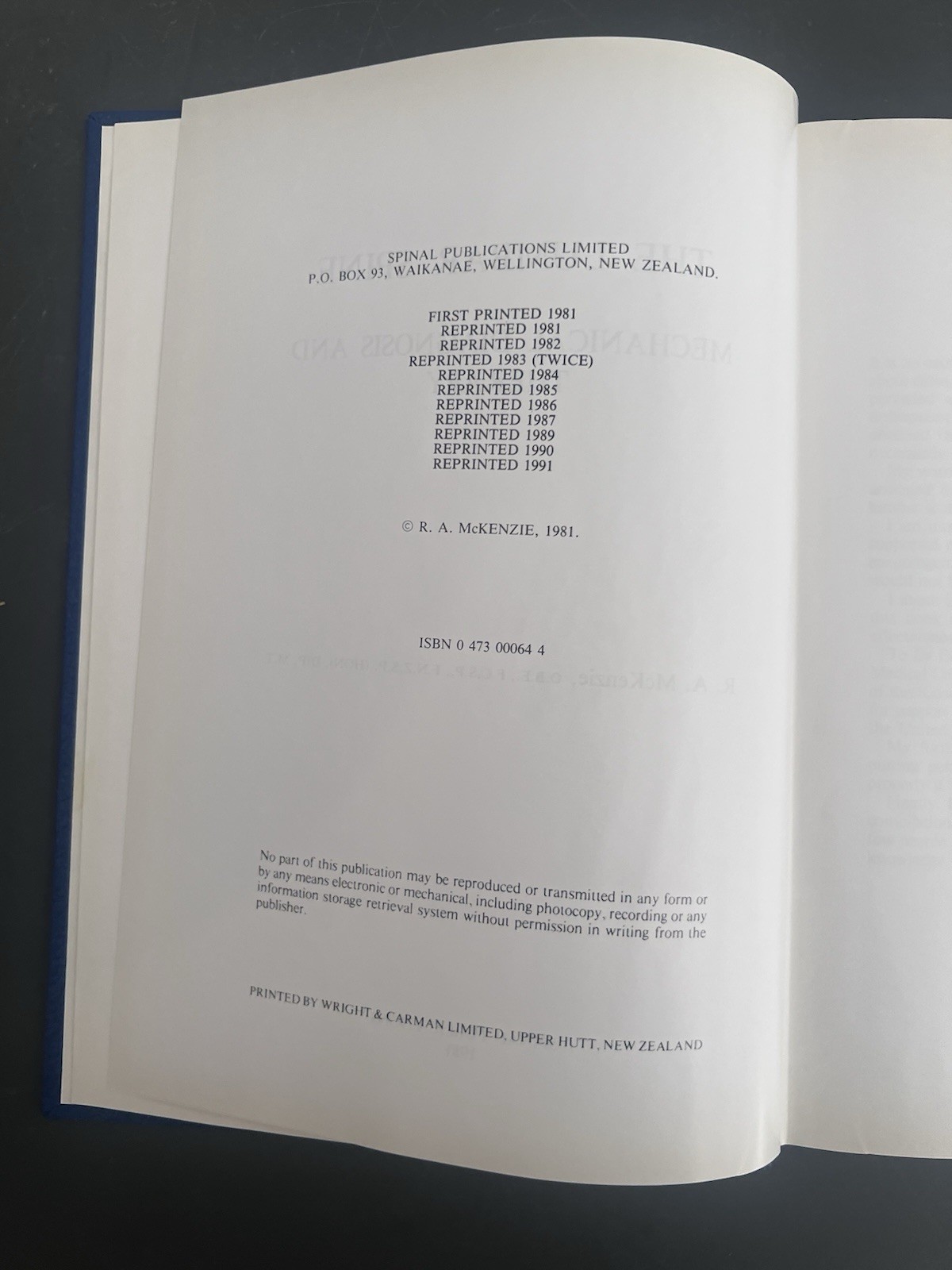 The Lumbar Spine Mechanical Diagnosis Mckenzie 1991 OMM OMT DPT Physical Therapy