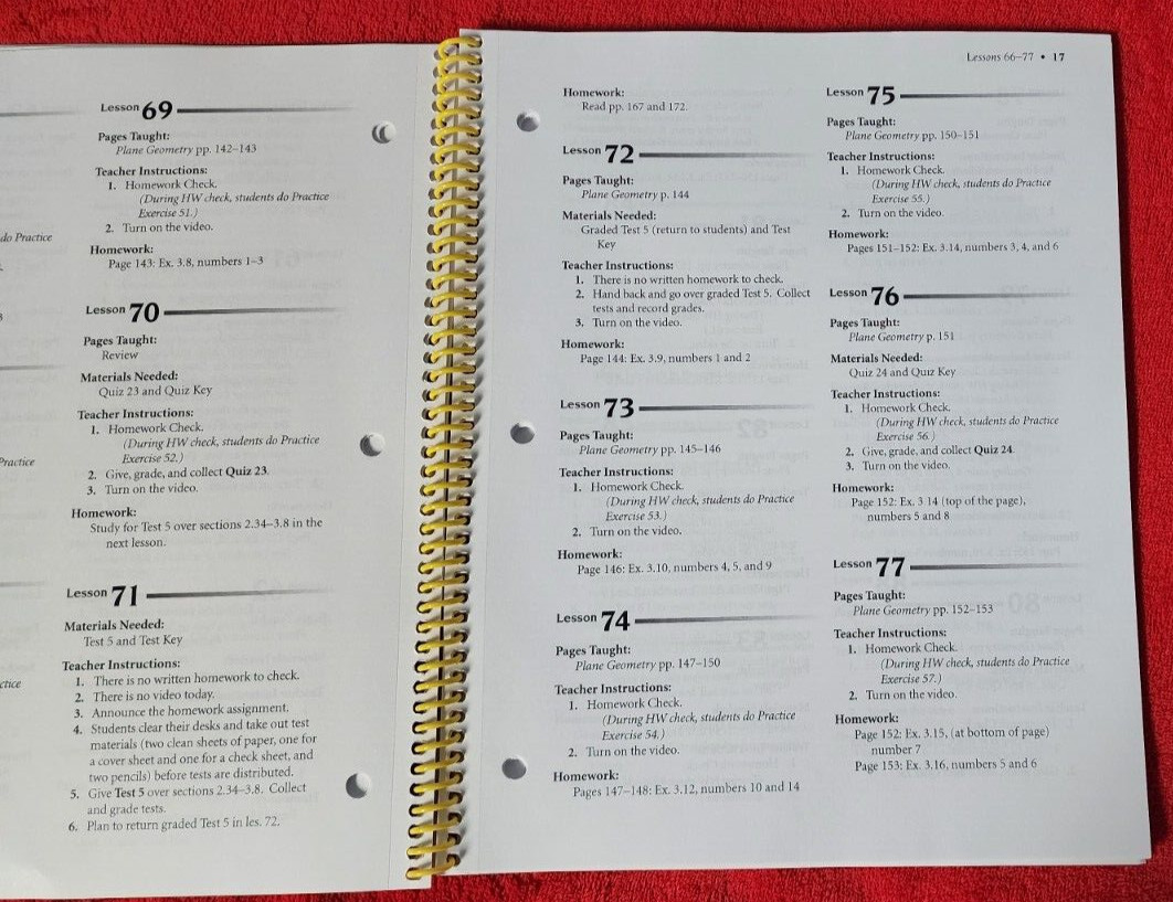 Abeka A Beka Book Homeschool PLANE GEOMETRY Video Manual Spiral 32267903