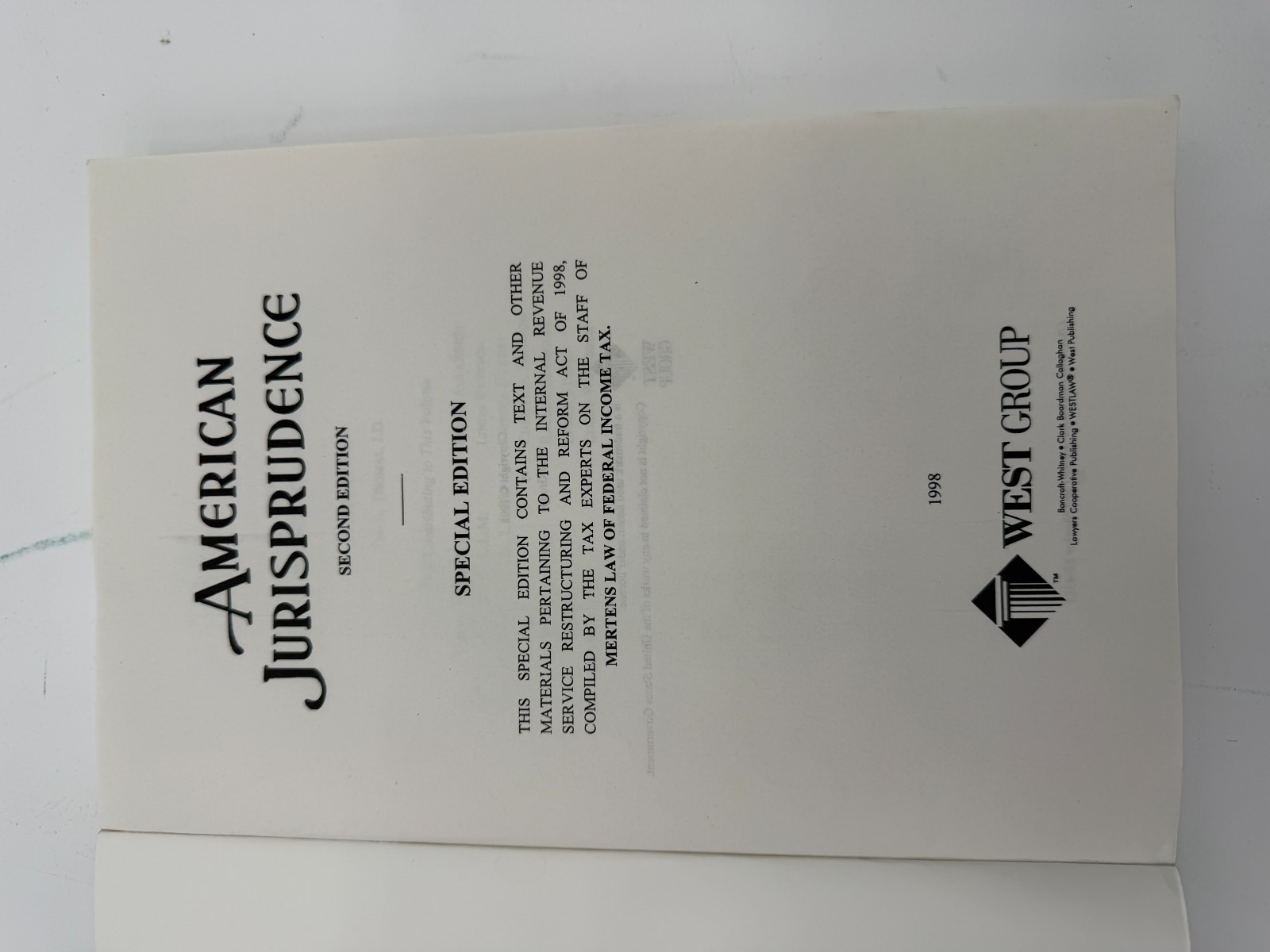 American Jurisprudence 2d Special Edition IRS Restructuring and Reform Act 1998