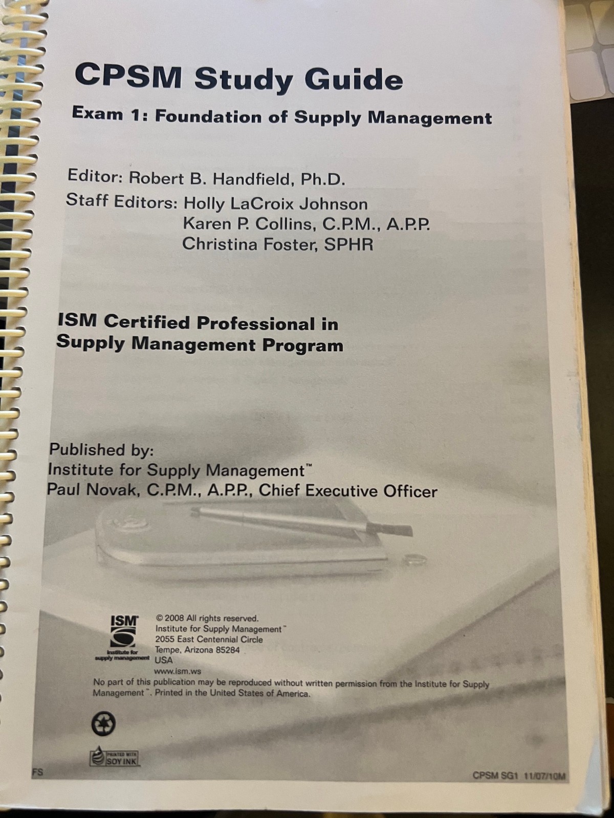 ISM CPSM Certified Professional Supply Management (3) Study Guides 1-3