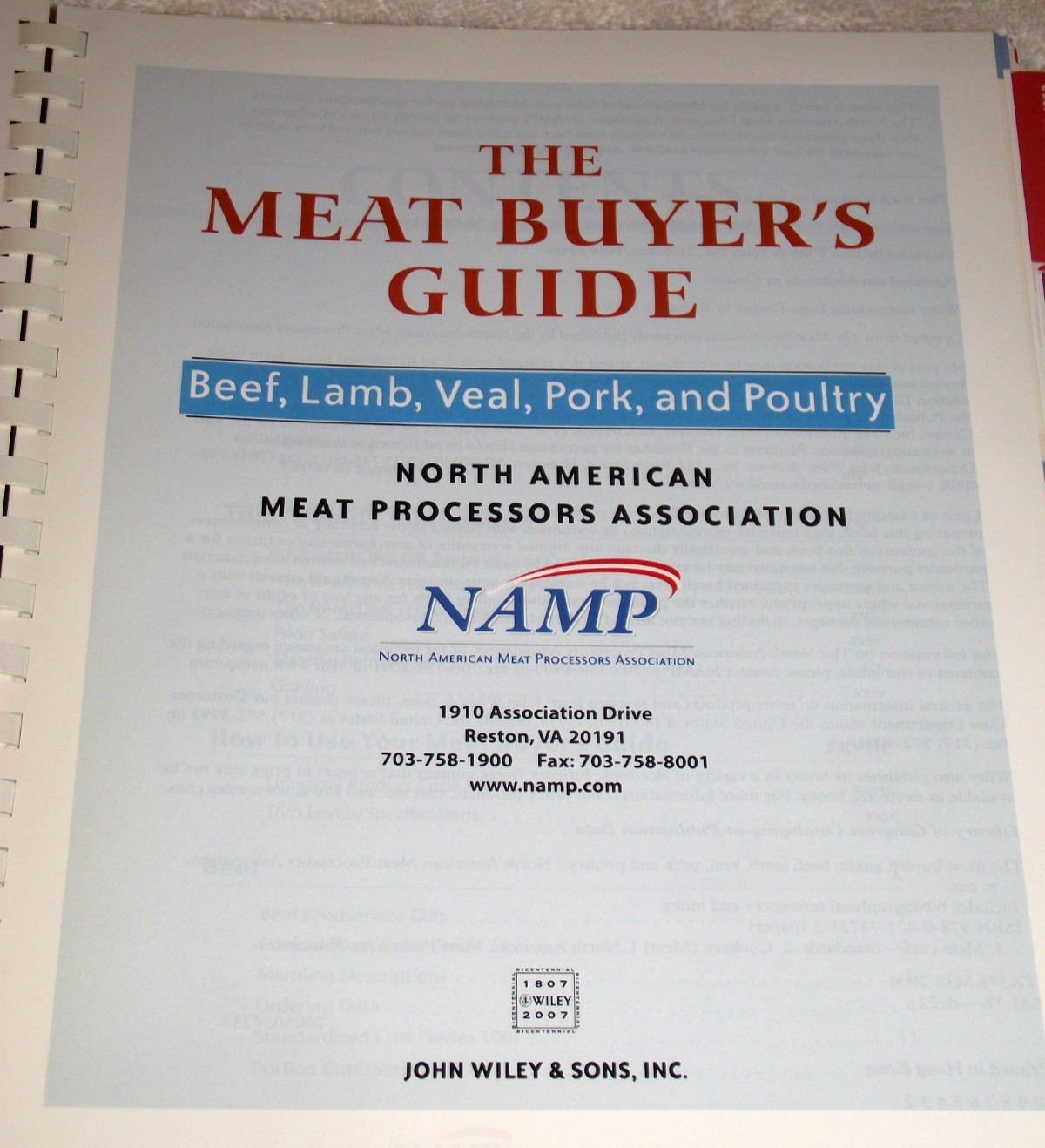NOS 2007 North American Meat Processors Association The Meat Buyer’s Guide 336pg