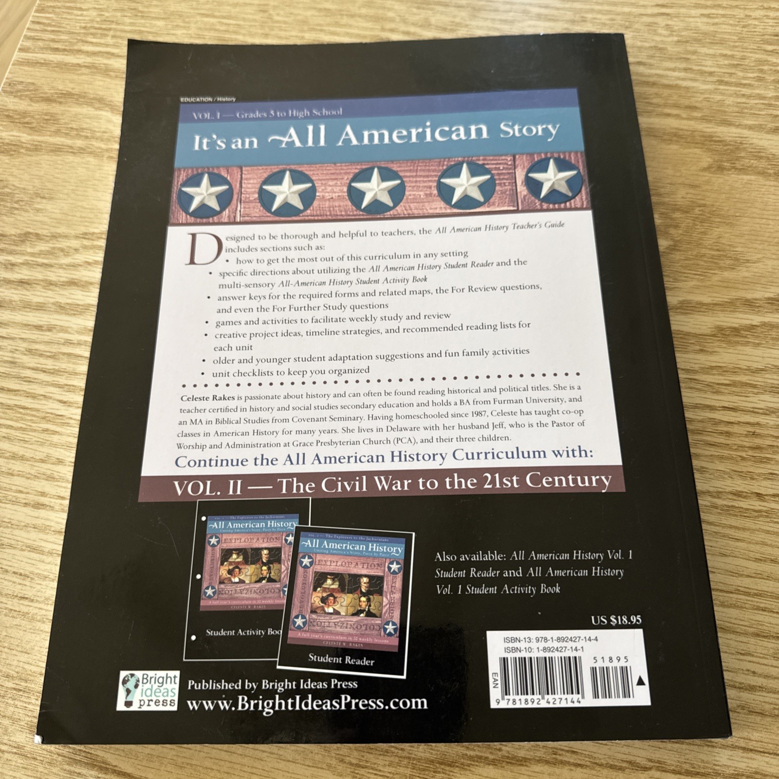 ALL AMERICAN HISTORY volumes 1 & 2 , student readers , Teachers Keys 1 & 2
